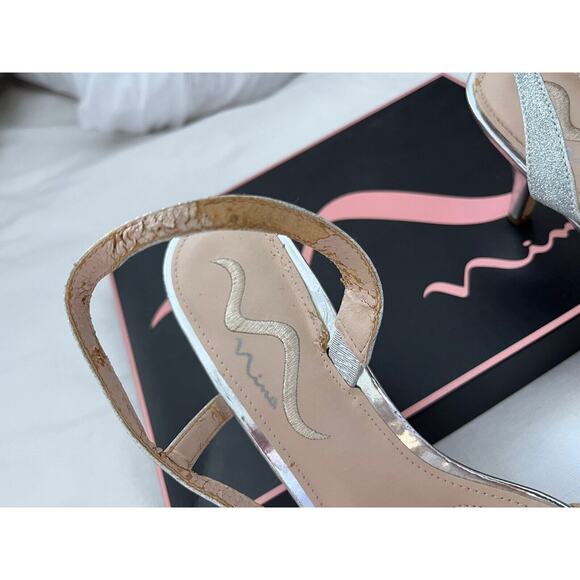 Nina Nelda Sandal Women’s 9.5 M Silver Glitter Incls Box. Beautiful shoes! - Picture 10 of 13